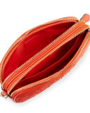 Embossed Signature Crossbody Clutch Bag, Red