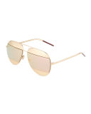 DiorSplit Two-Tone Metallic Aviator Sunglasses