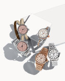 34mm Birdy Silvertone Double-Wrap Watch, Winter White