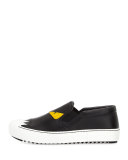 Leather Monster Skate Sneaker, Black