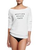 Resting Beach Face Sweatshirt, White