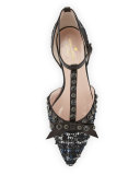 becca jeweled t-strap ballerina flat, blue/multi