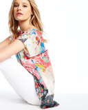 Tropical Flower Short-Sleeve Tunic