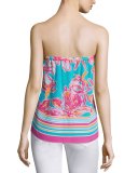 Odessa Strapless Printed Silk Top