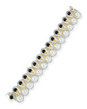 18k Gold Bracelet with Onyx and Pearls