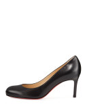 Simple Leather 70mm Red Sole Pump, Black