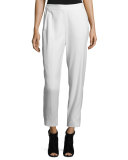 Twill Pull-On Pants, Off White