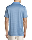 Ophelia Jacquard Cotton Lisle Polo Shirt, Blue