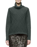 Long-Sleeve Turtleneck Sweater, Olive