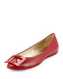 Gommette Patent Ballerine Flat, Dark Ruby