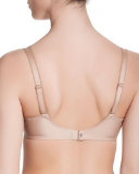 Delice Floral-Embroidered Full Cup Bra, Nude