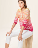 Hibiscus-Print Ombre Sweater, Hibiscus