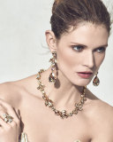 Bold Crystal Teardrop Clip-On Earrings, Golden