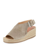 Sienna Crisscross Espadrille Wedge Sandal, Gray