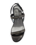 Inchains Leather Demi-Wedge Sandal, Black 