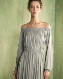 Off-The-Shoulder Long-Sleeve Midi Dress, Artic Blue