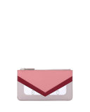 Monster Eye Colorblock Leather Pouch Bag, Red/Pink/Taupe