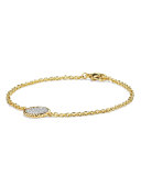 Cable Pavé Charm Bracelet with Diamonds in Gold