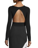 Compact Cutout-Back Long-Sleeve Crop Top