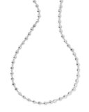 Glamazon Silver Flat Hammered Bead Necklace, 40"L