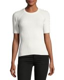 Pierced Rib Crewneck Tee