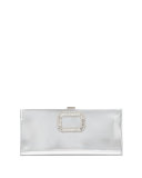 Pilgrim Small Mirror Calfskin Clutch Bag, Silver