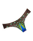 Peacock Printed Thong