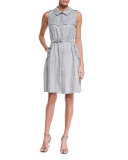 Sleeveless Belted Trench Dress, Dust