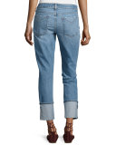 Mila Mid-Rise Cuffed Slim Boyfriend Jeans, Indigo