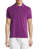 Terry Short-Sleeve Polo Shirt, Purple