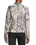 Linette Zip-Front Spiral-Print Jacquard Jacket, Multi