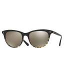 Jardinette Mirrored Square Sunglasses, Black