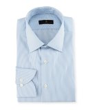 Gold Label Striped Dress Shirt, White/Blue