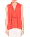 Tie-Neck Sleeveless Wrap Top