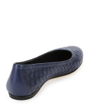 Napa Intrecciato Ballerina Flat, Atlantic Blue