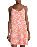 Mila Printed Silk Chemise, Lobster