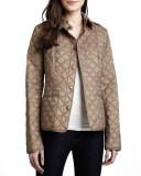 Kencott Quilted Snap-Front Cropped Jacket
