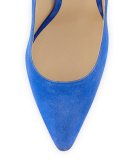 Romy Suede 100mm Pump, Cobalt