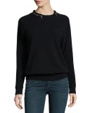 Zipper-Neck Cashmere Top 