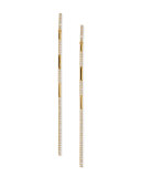 14K Gold Long Expose Bar Earrings with Diamonds