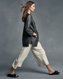 Fisher Project Draped Lightweight Leather Jacket, Bark