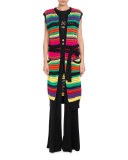 Horizontal-Stripe Knit Vest, Multi/Black