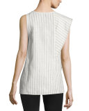 Linen Ruffle Tank, Cloud
