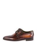 Perforated Lace-Up Derby Shoe, Tobacco