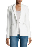 Zip-Pocket Scuba Jacket, White