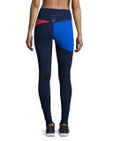 Rio Colorblock Sport Leggings, Midnight Blue