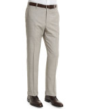 Parker Flat-Front End-On-End Trousers, Light Beige