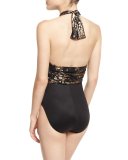 Yves Gold Rush Halter One-Piece Swimsuit