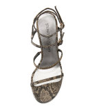 Courtesan Python-Print Strappy Sandal, Python