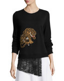 Tiger-Embellished Sweater 